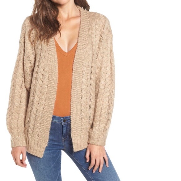 Blank NYC Chunky Cable Knit Dolman Sleeve Cardigan